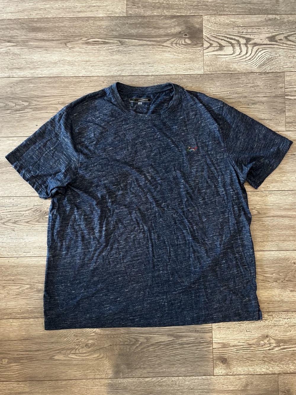 Greg Norman Men’s Short Sleeve T-Shirt Heather Navy Blue XXL Crewneck Preppy